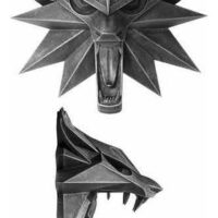 LOBO EMBLEMA GERALT DE RIVIA PARA PARED REPLICA 20,30 x 18 CM